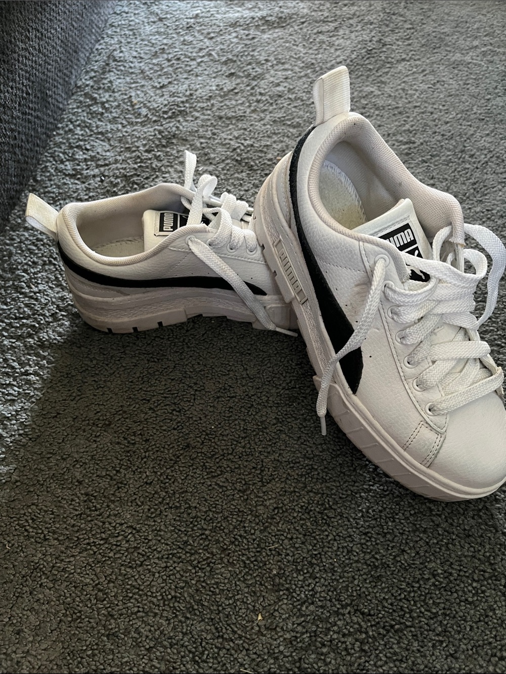 Puma Smash Platform White and Black sneakers